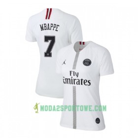 Koszulka Paris Saint-Germain Mbappe 7 Jodan Biały Damska Trzeci Stroje Piłkarskie 2018-2019 Krótki Rękaw